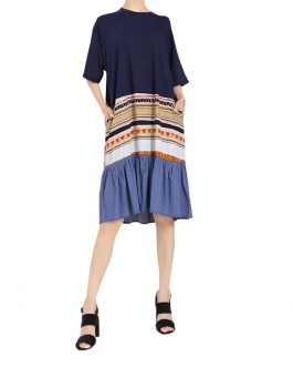 Ethnic Print Dress (Blue)